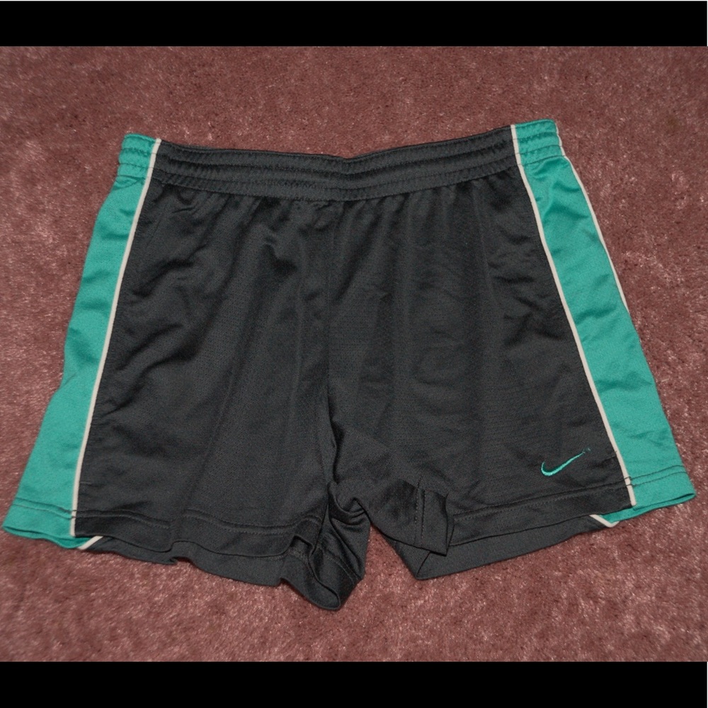 Nike gray, green, white shorts, unlined